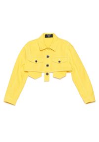 Balmain - BALMAIN - Krótka jeansowa kurtka. Kolor: żółty. Materiał: jeans. Długość rękawa: długi rękaw. Długość: krótkie. Sezon: lato #2