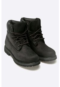 Timberland botki 6" Premium Boot damskie kolor czarny na płaskim obcasie TB08658A0011. Nosek buta: okrągły. Zapięcie: sznurówki. Kolor: czarny. Materiał: skóra. Obcas: na obcasie. Wysokość obcasa: niski #5
