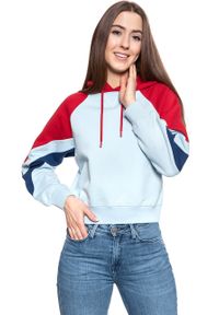 Wrangler - BLUZA WRANGLER RAGLAN SWEAT ANGEL FALLS BLU W6N5IRB07. Długość rękawa: raglanowy rękaw