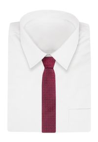 Krawat Angelo di Monti - Ciemnoczerwony, Drobny Wzór. Kolor: czerwony. Materiał: tkanina. Styl: elegancki, wizytowy