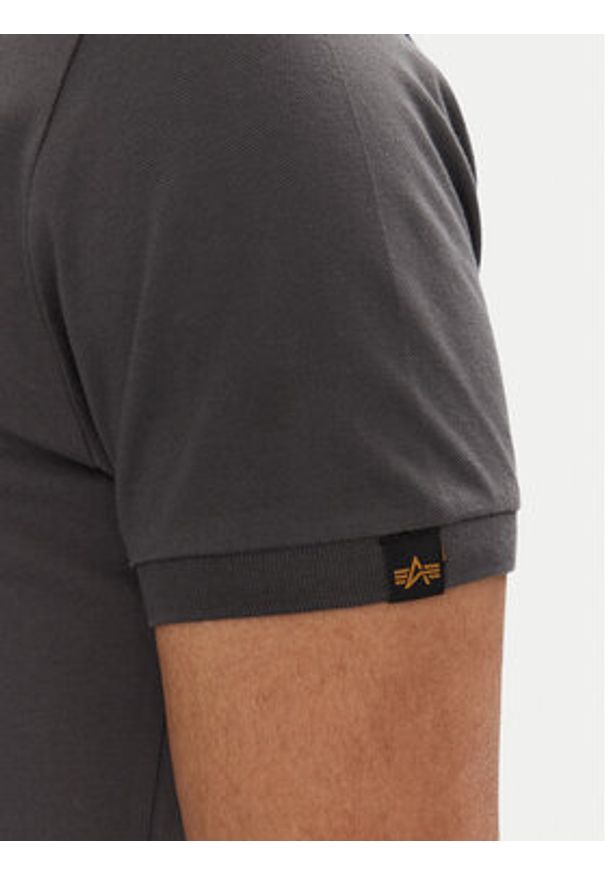 Alpha Industries Polo X-Fit 136600 Szary Regular Fit. Typ kołnierza: polo. Kolor: szary. Materiał: bawełna