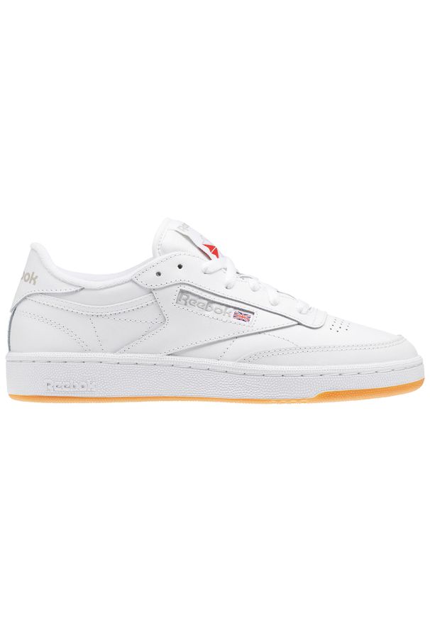 Buty do chodzenia damskie Reebok Club C 85. Kolor: biały, brązowy, zielony, wielokolorowy. Materiał: skóra. Model: Reebok Club. Sport: turystyka piesza