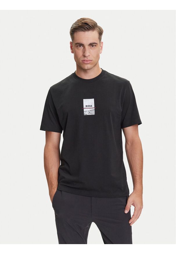 BOSS T-Shirt Photoprint 50545869 Czarny Relaxed Fit. Kolor: czarny. Materiał: bawełna