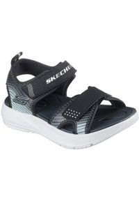 skechers - Sandały dla dzieci Skechers Microspec splash. Kolor: czarny. Materiał: syntetyk, materiał. Styl: sportowy #1
