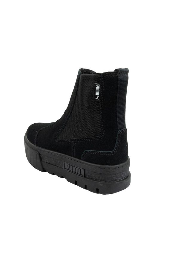 Puma - Damskie Zamszowe Buty Chelsea Mayze. Kolor: czarny. Materiał: zamsz. Styl: sportowy