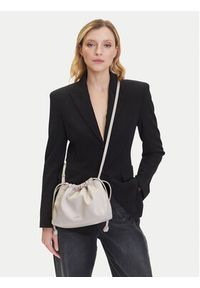 Calvin Klein Jeans Torebka Drawstring Crossbody26 LV04K3060G Biały. Kolor: biały. Materiał: skórzane #4
