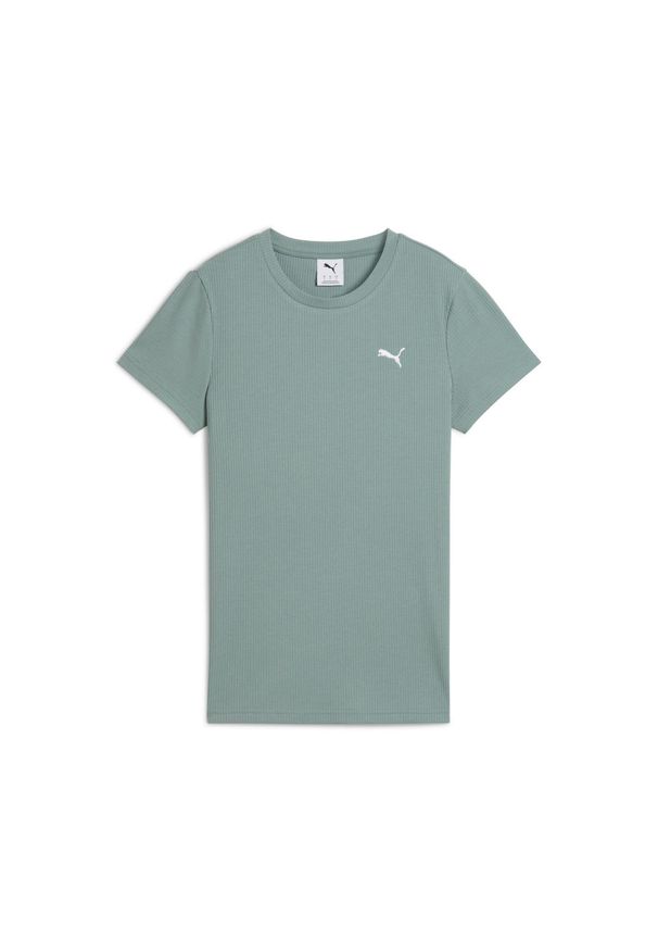 Puma Koszulka Ess Elevated Rib 68502130. Kolor: zielony
