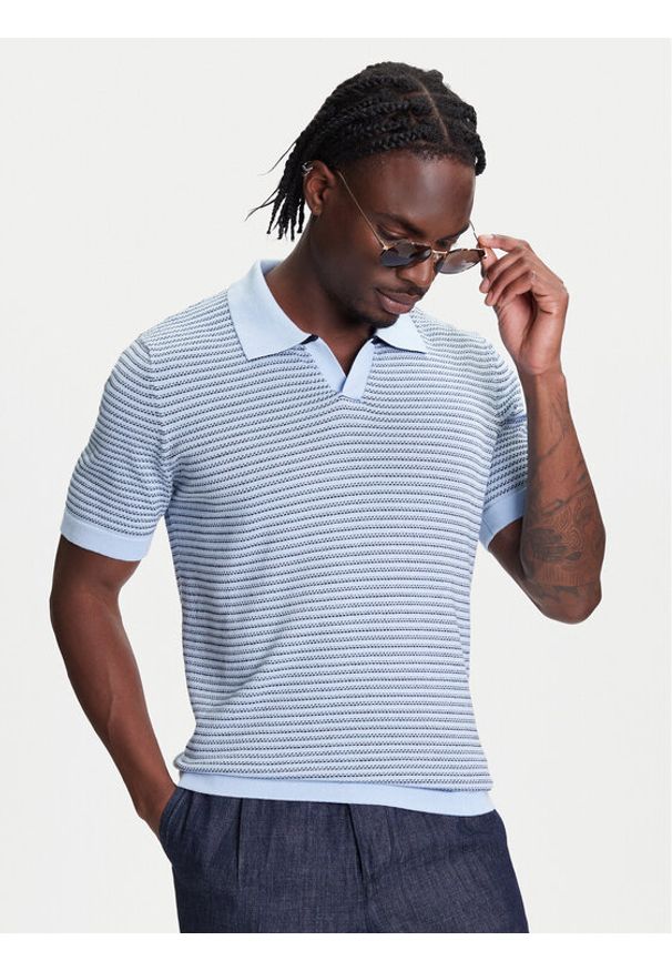 United Colors of Benetton - United Colors Of Benetton Polo 1094K301J Niebieski Regular Fit. Typ kołnierza: polo. Kolor: niebieski. Materiał: bawełna