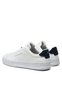 TOMMY HILFIGER - Tommy Hilfiger Sneakersy Th Court Lth Detail Ess FM0FM05367 Biały. Kolor: biały. Materiał: skóra #5