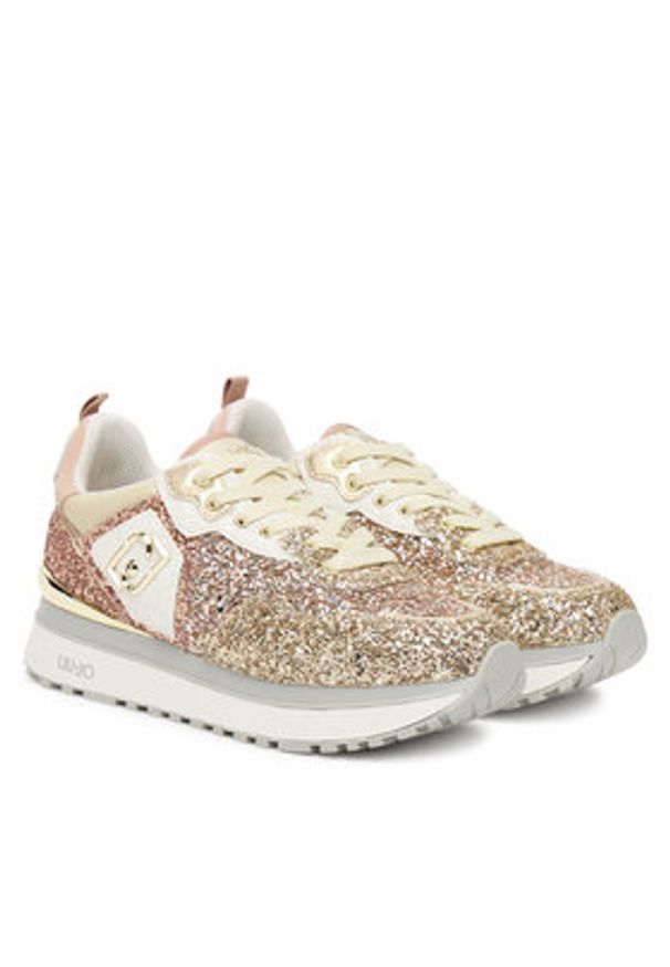 Liu Jo Sneakersy Maxi Wonder 01 BF5009 TX007 Złoty. Kolor: złoty. Materiał: skóra