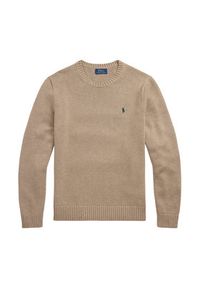 Polo Ralph Lauren Sweter 710810846036 Beżowy Regular Fit. Typ kołnierza: polo. Kolor: beżowy. Materiał: bawełna #5