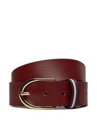 TOMMY HILFIGER - Tommy Hilfiger Pasek Damski AW0AW16596 Czerwony. Kolor: czerwony. Materiał: skóra