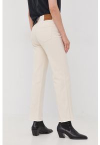 The Kooples jeansy damskie high waist. Stan: podwyższony. Kolor: beżowy #4