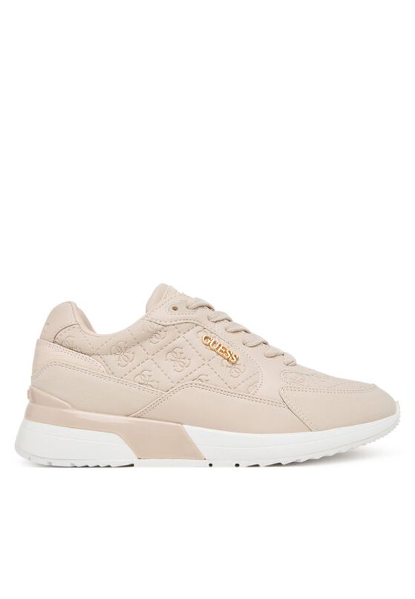 Guess Sneakersy FLFM16 ELE12 Beżowy. Kolor: beżowy. Materiał: skóra
