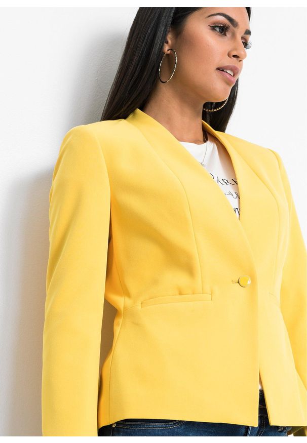 bonprix - Żakiet. Kolor: żółty. Styl: elegancki
