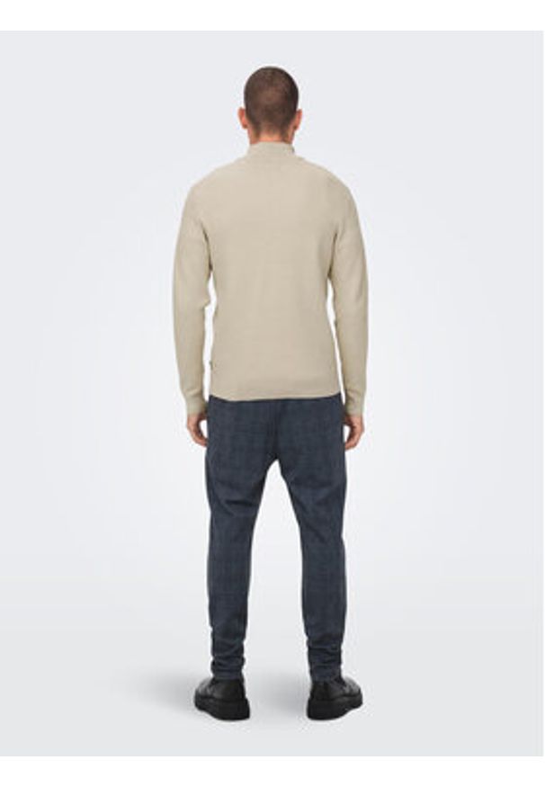 Only & Sons Sweter 22023210 Beżowy Regular Fit. Kolor: beżowy. Materiał: bawełna