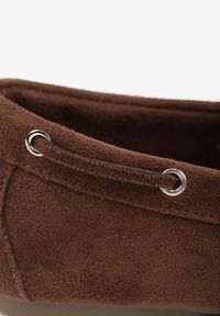 Renee - Brązowe Mokasyny VICES z Wkładką ze Skóry Naturalnej ze Sznurowaniem Nairis. Nosek buta: okrągły. Zapięcie: sznurówki. Kolor: brązowy. Materiał: skóra. Obcas: na obcasie. Wysokość obcasa: niski #2