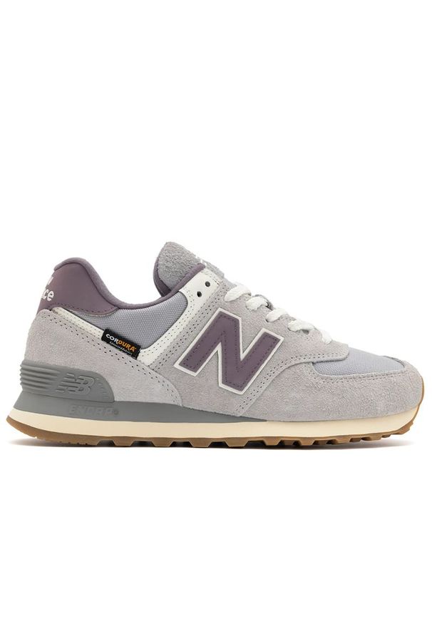 Buty New Balance U574YGD - szare. Okazja: na co dzień. Kolor: szary. Materiał: guma, syntetyk, materiał, tkanina, zamsz. Szerokość cholewki: normalna. Model: New Balance 574