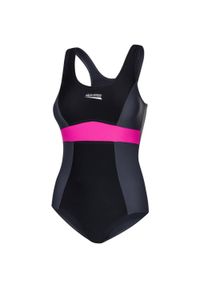 Strój jednoczęściowy pływacki damski Aqua Speed Sylwia. Kolor: różowy, wielokolorowy, czarny, szary #1