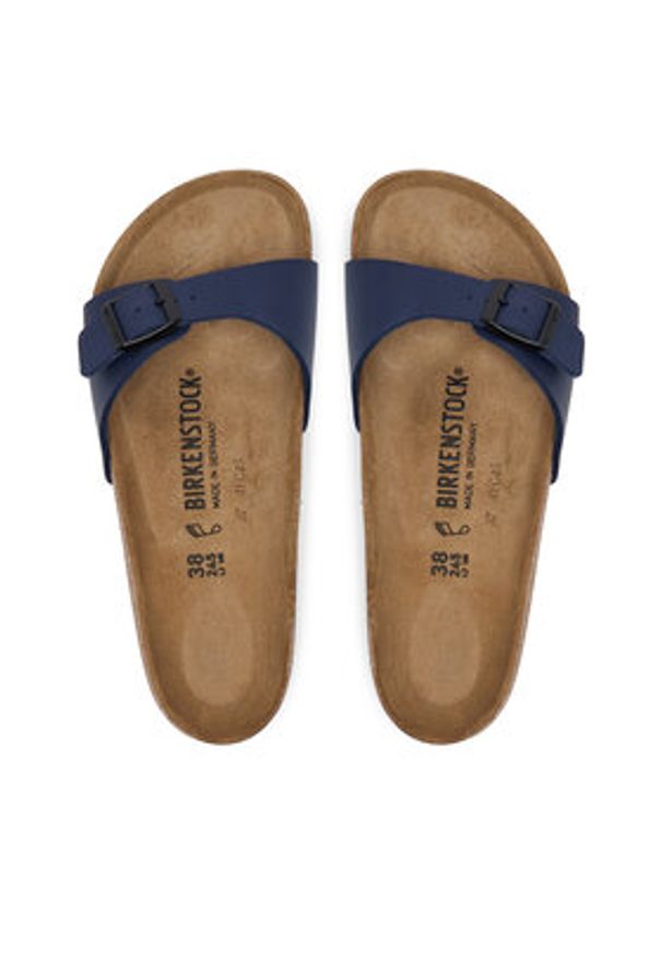 Birkenstock Klapki Madrid Bf 1015155 Niebieski. Kolor: niebieski. Materiał: skóra