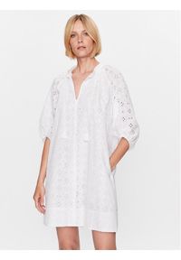 Marella Sukienka Oglio 2332211134 Biały Regular Fit. Kolor: biały. Materiał: bawełna