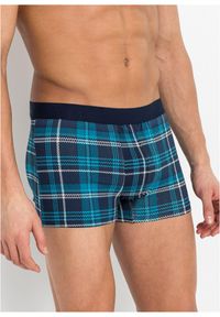 bonprix - Bokserki o dopasowanym kroju z bawełną (3 pary). Kolor: niebieski. Materiał: bawełna. Wzór: nadruk #1