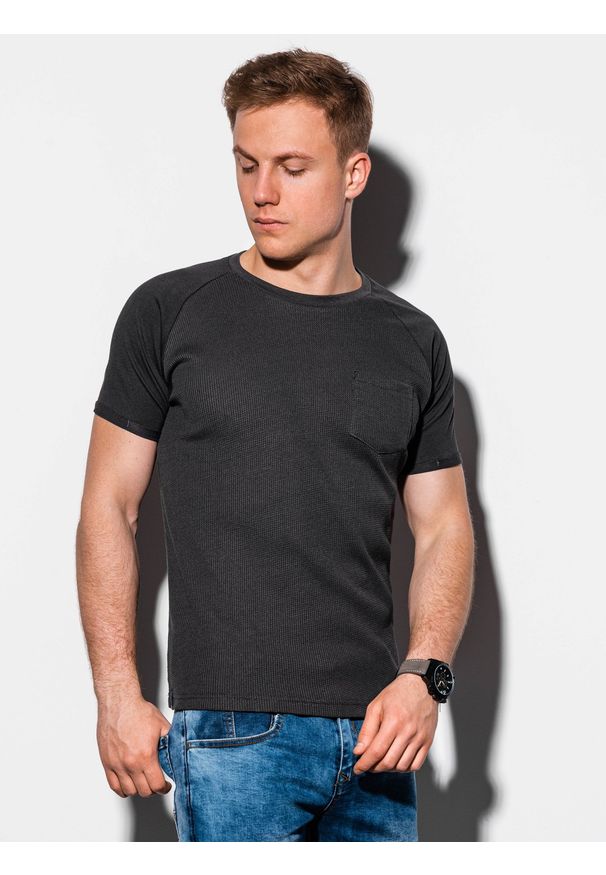 Czarny t-shirt Ombre Clothing klasyczny