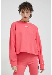 Tommy Jeans bluza damska kolor różowy z nadrukiem. Kolor: różowy. Materiał: bawełna, dzianina. Wzór: nadruk #4