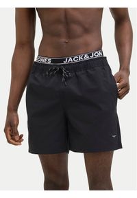 Jack & Jones - Jack&Jones Szorty kąpielowe Maui 12272949 Czarny Regular Fit. Kolor: czarny. Materiał: syntetyk