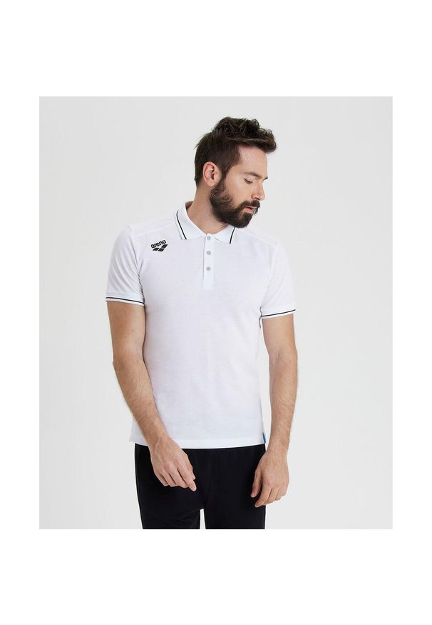 Koszulka polo Arena Team Polo shirt Solid Cotton. Typ kołnierza: polo. Kolor: biały. Materiał: bawełna. Wzór: gładki