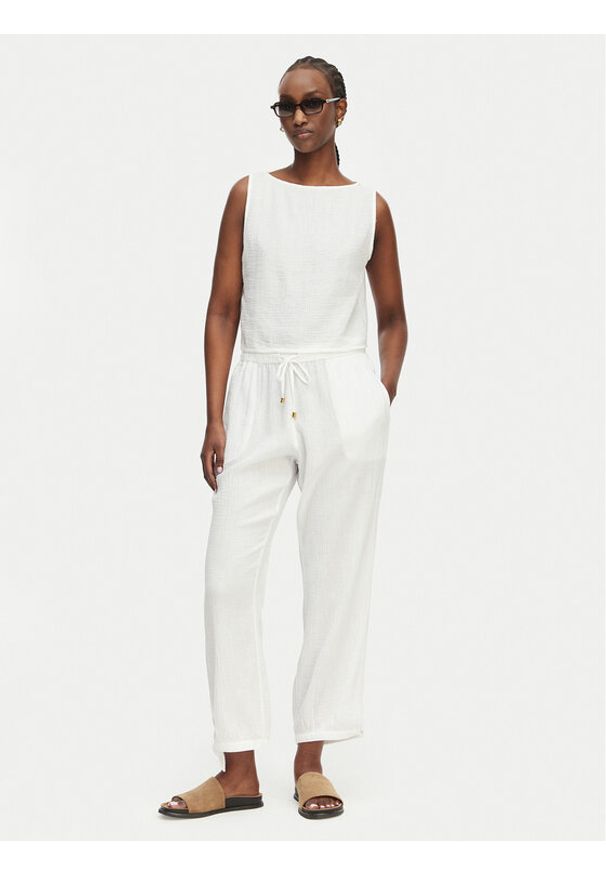 Lauren Ralph Lauren - LAUREN RALPH LAUREN Komplet top i spodnie Double Gauze 20617192 Biały Regular Fit. Kolor: biały. Materiał: bawełna