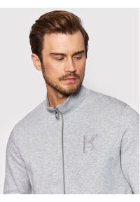 Karl Lagerfeld - KARL LAGERFELD Bluza 705891 500900 Szary Regular Fit. Typ kołnierza: dekolt w karo. Kolor: szary. Materiał: bawełna #3