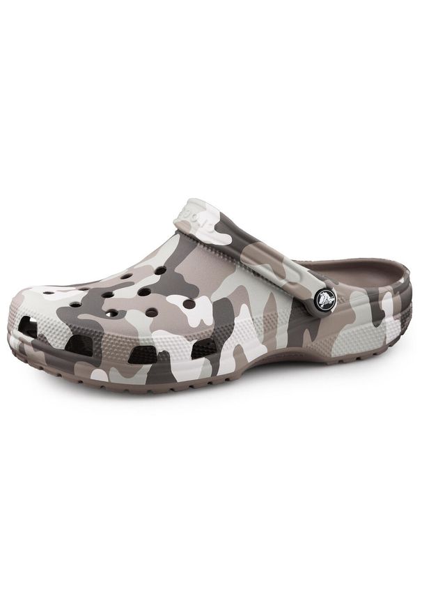 Klapki męskie na basen Crocs CLASSIC PRINTED CAMO. Kolor: zielony, wielokolorowy, brązowy. Sport: pływanie