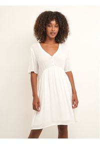 Kaffe Sukienka letnia Tara 10507499 Biały A-Line Fit. Kolor: biały. Materiał: wiskoza. Sezon: lato