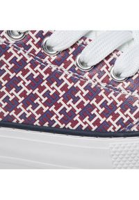 TOMMY HILFIGER - Tommy Hilfiger Trampki Low Cut Lace-Up Sneaker T3A9-32289-0753 Bordowy. Kolor: czerwony. Materiał: skóra #3