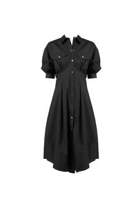 Pinko Sukienka "Abbigliato" | 100886 Y6VW | Kobieta | Czarny. Okazja: do pracy. Kolor: czarny. Materiał: bawełna. Typ sukienki: koszulowe. Długość: midi #4