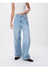Reserved - Jeansy wide leg - niebieski. Kolor: niebieski
