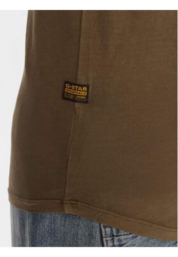 G-Star RAW - G-Star Raw T-Shirt Lash D16396-2653 Khaki Regular Fit. Kolor: brązowy. Materiał: bawełna