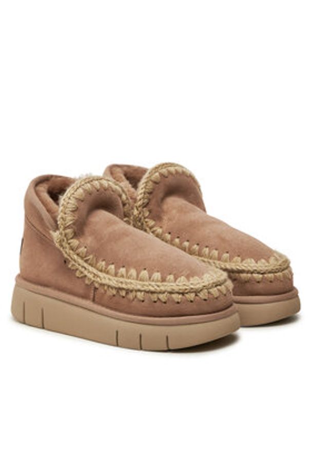 Mou Śniegowce Eskimo Bounce Sneaker FW531009A Beżowy. Kolor: beżowy. Materiał: skóra
