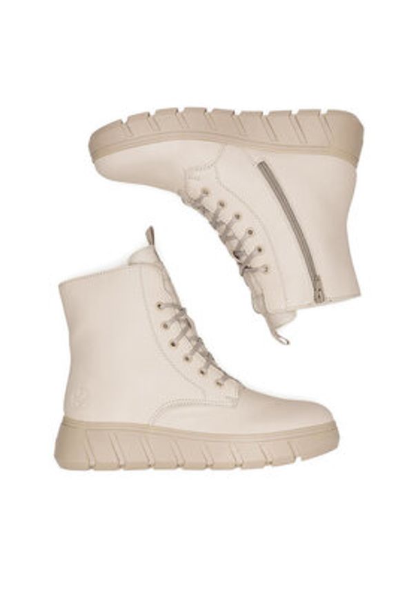 Rieker Trzewiki Y3501-60 Beżowy. Kolor: beżowy. Materiał: skóra, syntetyk