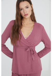 Women Secret - women'secret piżama Lifewear damska kolor różowy. Kolor: różowy. Materiał: dzianina. Długość: długie