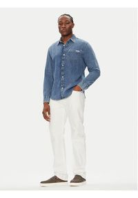 Calvin Klein Jeans Koszula jeansowa LV040EM774 Niebieski Regular Fit. Kolor: niebieski. Materiał: bawełna #4