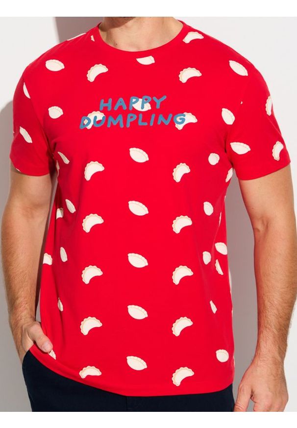 Sinsay - Bawełniana koszulka z napisem - czerwony. Kolor: czerwony. Materiał: bawełna. Wzór: napisy