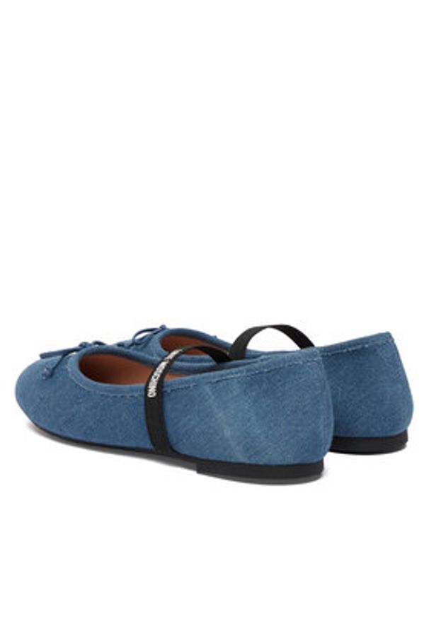 Love Moschino - LOVE MOSCHINO Baleriny JA11121G1OJO5700 Niebieski. Kolor: niebieski. Materiał: materiał