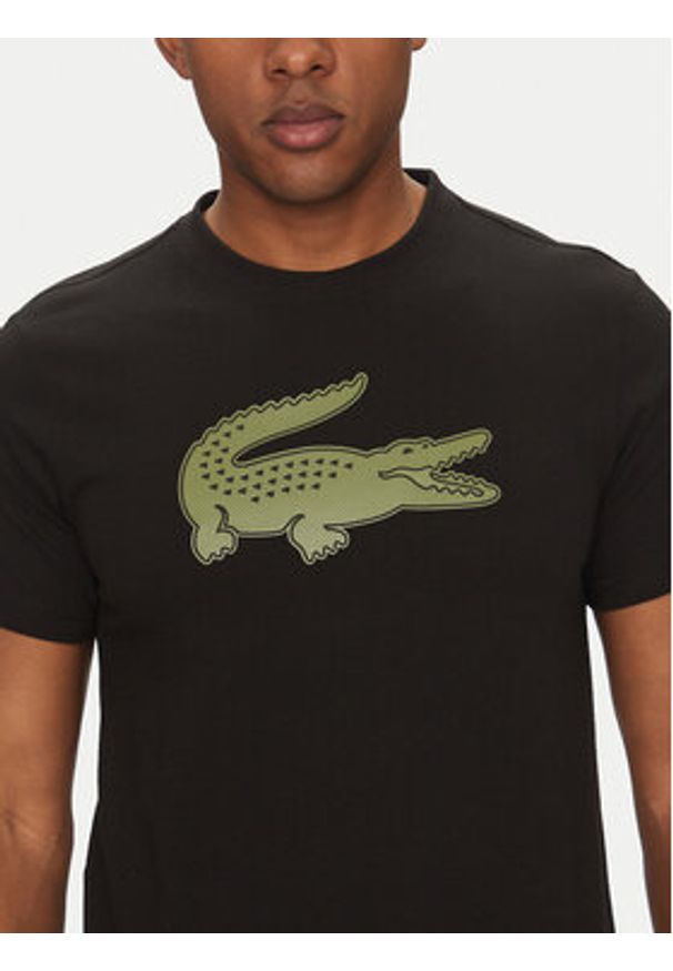 Lacoste T-Shirt TH2042 Czarny Regular Fit. Kolor: czarny. Materiał: syntetyk, bawełna