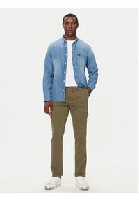 Pepe Jeans Spodnie materiałowe PM211725 Zielony Slim Fit. Kolor: zielony. Materiał: bawełna