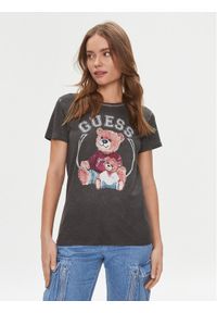 Guess T-Shirt W4RI86 K9SN1 Czarny Regular Fit. Kolor: czarny. Materiał: bawełna