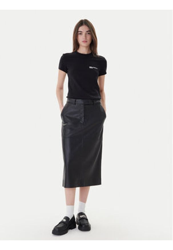 Karl Lagerfeld Jeans T-Shirt A1W17004 Czarny Slim Fit. Kolor: czarny. Materiał: bawełna