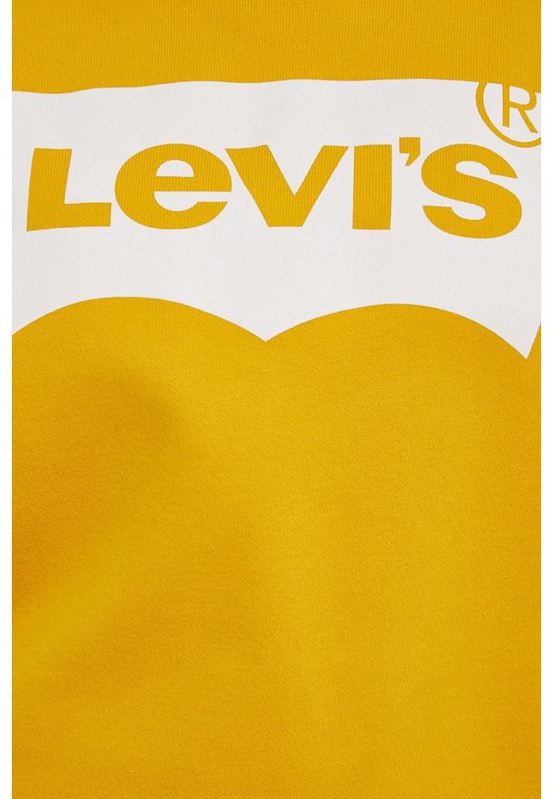 Levi's® - Levi's Bluza bawełniana damska kolor żółty gładka. Okazja: na spotkanie biznesowe. Kolor: żółty. Materiał: bawełna. Długość rękawa: długi rękaw. Długość: długie. Wzór: gładki. Styl: biznesowy