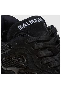 Balmain - BALMAIN Sneakersy skórzane damskie czarne B-East. Kolor: czarny. Materiał: skóra. Szerokość cholewki: normalna #4